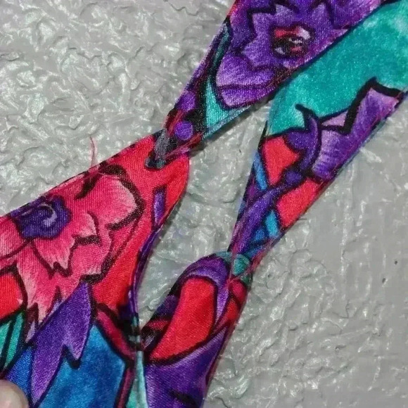 VINTAGE 90s Erica Taylor Mini Satin Slip Dress Floral Lingerie Intimate Large - Picture 3 of 8